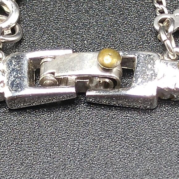 Vintage Monet Mid-Century Snake Chain Bracelet, Engravable Disk, 7 Inches - Picture 3 of 13